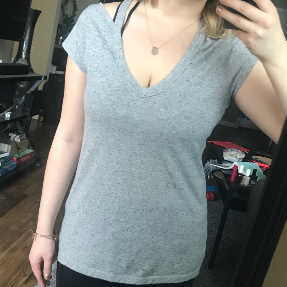 Light Grey Heather Cut Out Sport Top